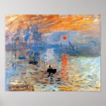 Póster Claude Monet Impression Sunrise Poster<br><div class="desc">Óleo sobre lienzo de 1872. Cuando apareció por primera vez en 1874, el crítico de arte Louis Leroy utilizó de manera burlona el término "impresionista" del título de este cuadro para describir las obras de Monet. Este término fue rápidamente adoptado por lo que pronto se conocería como los pintores impresionistas,...</div>