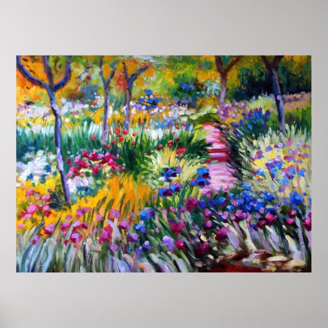 Póster Claude Monet: Iris Garden by Giverny (Frente)