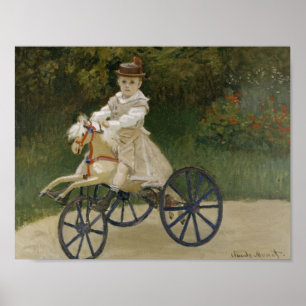 Póster Claude Monet - Jean Monet en su caballo de hobby