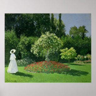 Póster Claude Monet   Jeanne Marie Lecadre en el Jardín