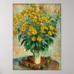 Póster Claude Monet - Jerusalem Artichoke Flowers
