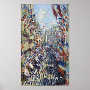 Póster Claude Monet La calle Montorgueil en París