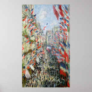 Póster Claude Monet   La calle Montorgueil, París