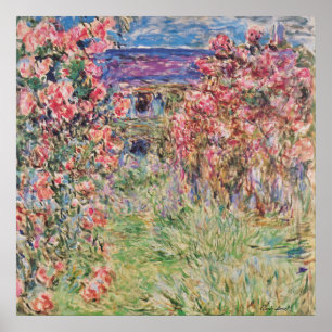Póster Claude Monet La casa entre la galería de RosasHD