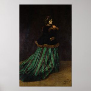 Póster Claude Monet La mujer vestida de verde, 1866