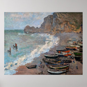 Póster Claude Monet - La playa de Etretat