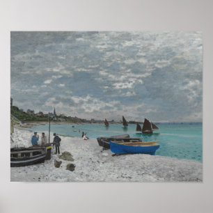 Póster Claude Monet - La playa de Sainte-Adresse