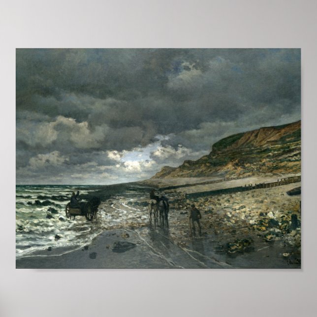 Póster Claude Monet - La Pointe de la Hève en la baja mar (Frente)