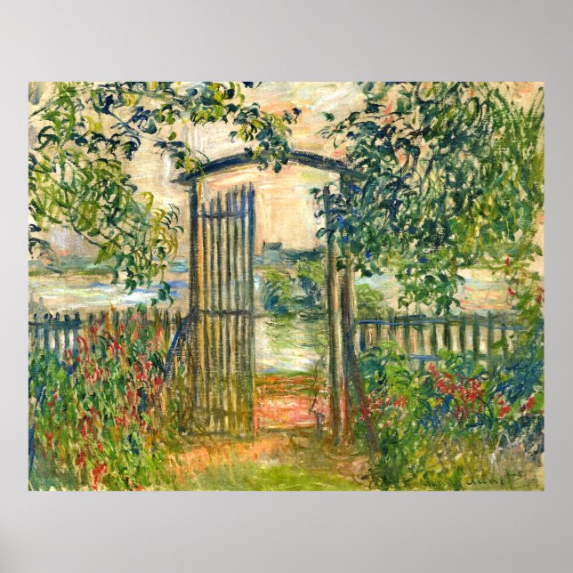 Póster Claude Monet: La Puerta del Jardín en Vetheuil (Frente)