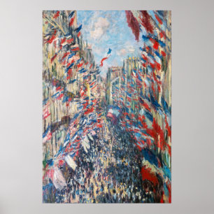 Póster Claude Monet - La Rue Montorgueil - París