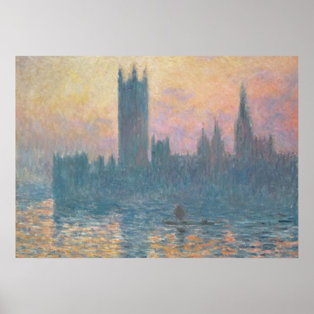 Póster Claude Monet | Las cámaras del Parlamento, la pues (Frente)