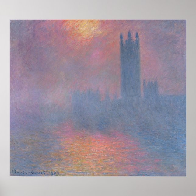 Póster Claude Monet | Las cámaras del Parlamento, Londres (Frente)