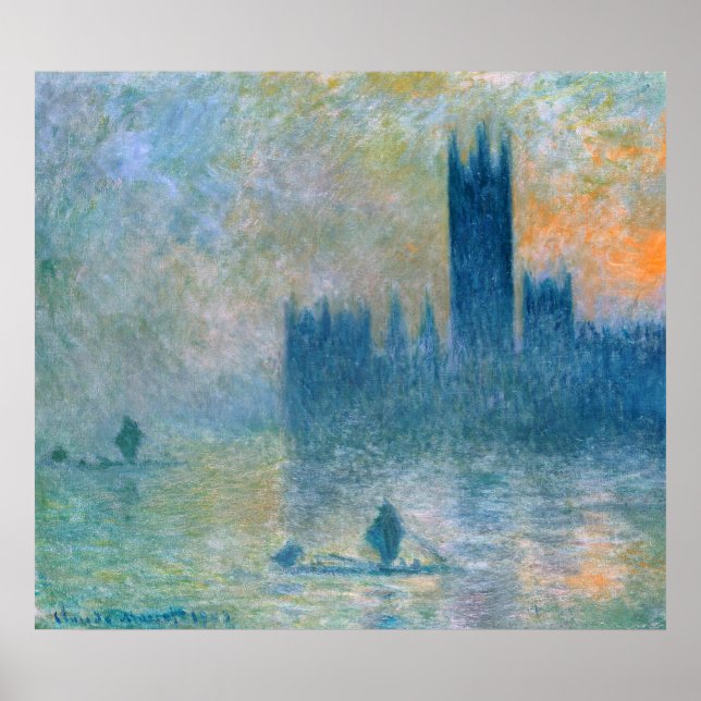 Póster Claude Monet Las Casas del Parlamento (Frente)