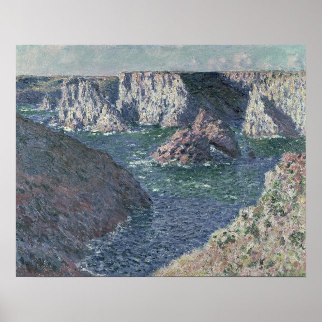 Póster Claude Monet | Las rocas en Belle-Ile, 1886 (Frente)