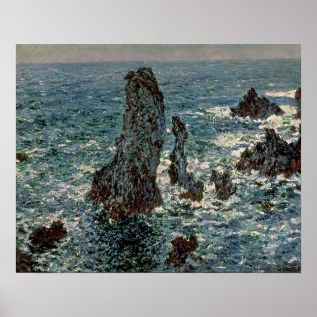 Póster Claude Monet | Las rocas en Belle-Ile, 1886 (Frente)
