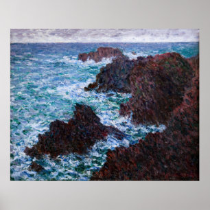 Póster Claude Monet - Las rocas en Belle-Ile, Costa Salva