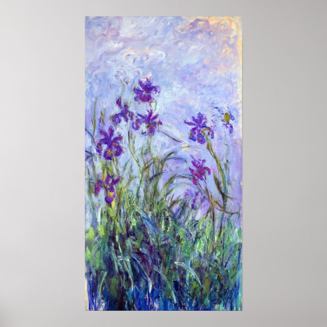 Póster Claude Monet - Lilac Irises / Iris Mauves (Frente)