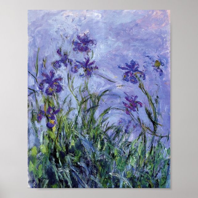 Póster Claude Monet - Lilac Irises Mauves 1917 (Frente)
