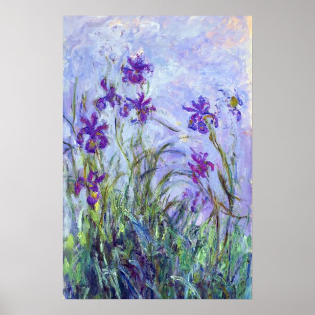 Póster Claude Monet - Lilas Irises / Iris Mauves (Frente)