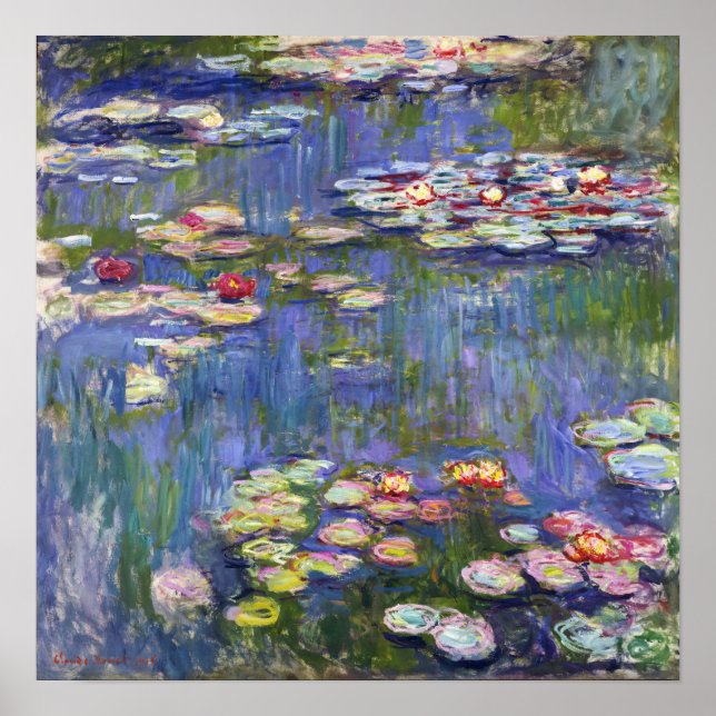 Póster Claude Monet - Lilies de agua / Nympheas (Frente)