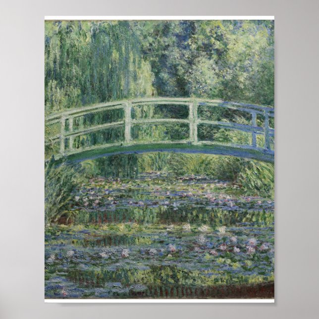 Póster Claude Monet - Lilis De Agua Y Puente Japonés (Frente)