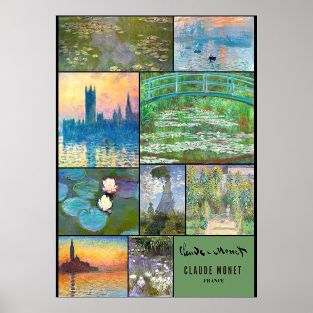 Póster Claude Monet - Los cuadros más famosos (Frente)