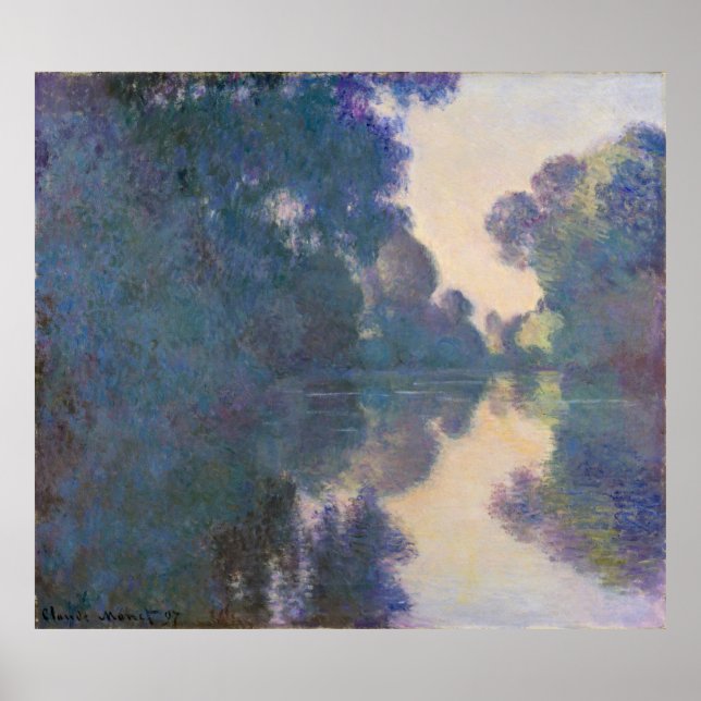 Póster Claude Monet | Mañana en el Sena cerca de Giverny (Frente)