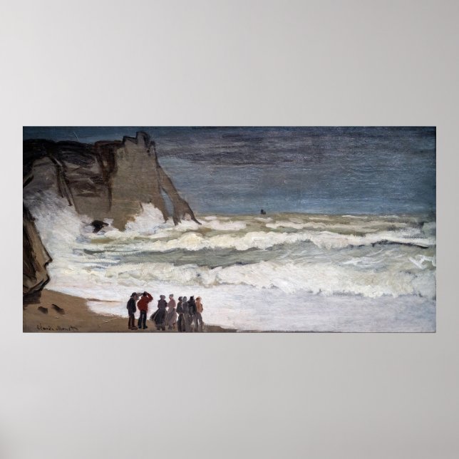 Póster Claude Monet - Mar duro en Etretat (Frente)