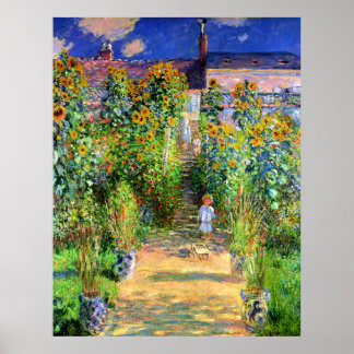 Póster Claude Monet: Monet's Garden at Vétheuil