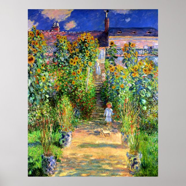 Póster Claude Monet: Monet's Garden at Vétheuil (Frente)