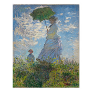 Póster Claude Monet   Mujer con gato, c.1875