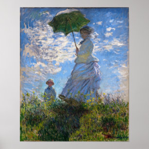 Póster Claude Monet: Mujer con sombrilla