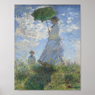 Póster Claude Monet - Mujer con sombrilla