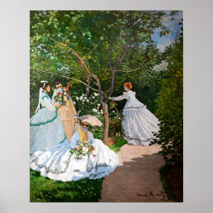 Póster Claude Monet - Mujeres en el jardín
