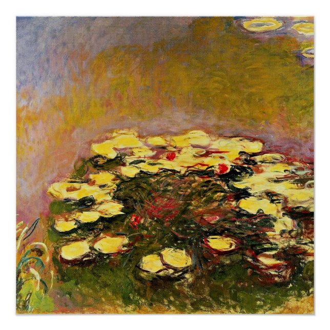 Póster Claude Monet - Nenúfares, Amarillo, (Anverso)
