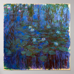 Póster Claude Monet - Nenúfares azules