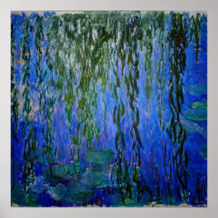 Póster Claude Monet - Nenúfares con sauce llorón