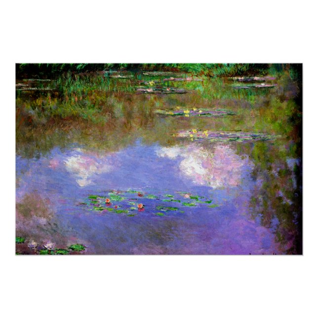 Póster Claude Monet - Nenúfares, Las Nubes, (Anverso)
