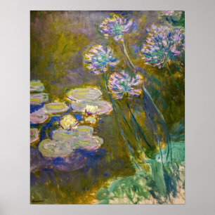 Póster Claude Monet - Nenúfares y Agapanthus