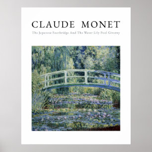 Póster Claude Monet, nenúfares y puente japonés 