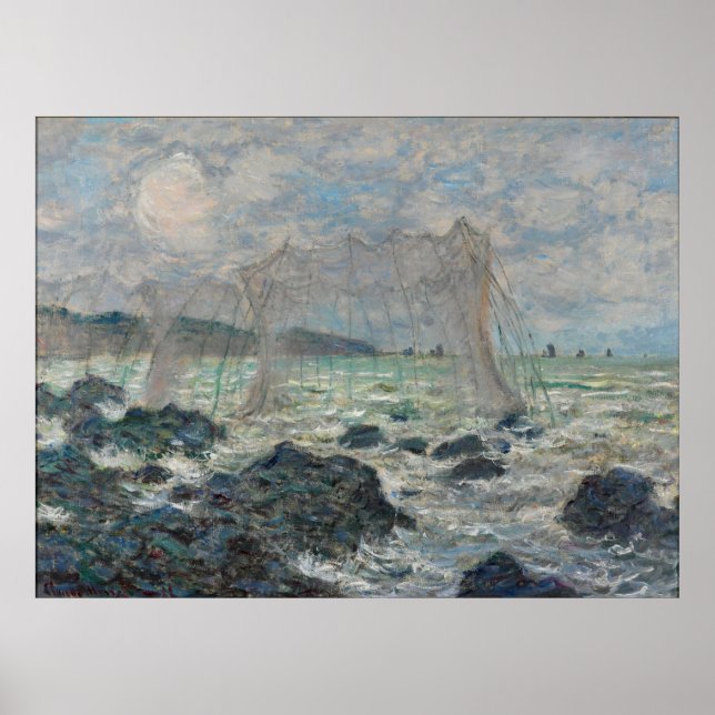Póster Claude Monet ~ Nets De Pesca En Pourville (Frente)