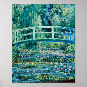 Póster Claude Monet - Nieves Y Puente Japonés