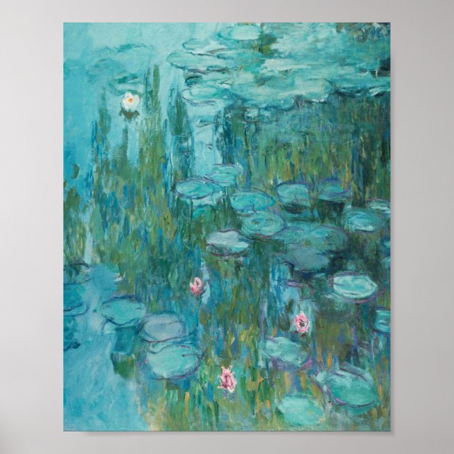 Póster Claude Monet - Nympheas - Pintura de lirios de agu (Frente)