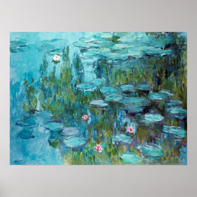 Póster Claude Monet Nympheas Water Lilies Flowers Pond (Frente)