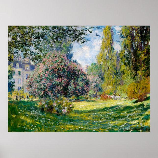 Póster Claude Monet, Paisaje, El Parque Monceau, 1876 (Frente)