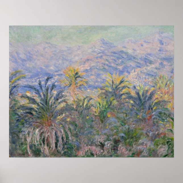 Póster Claude Monet | Palmeras de Bordighera (Frente)
