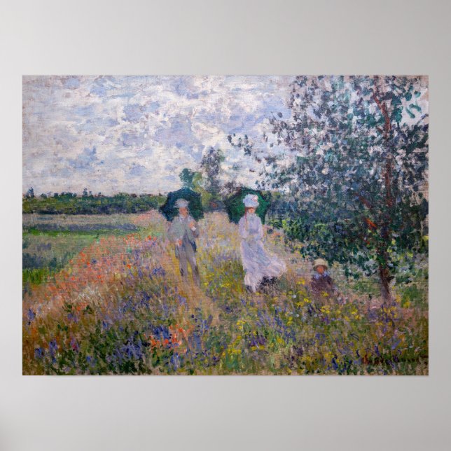 Póster Claude Monet - Paseo cerca de Argentina (Frente)