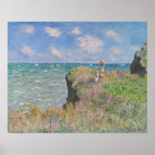 Póster Claude Monet Paseo por el acantilado en Pourville