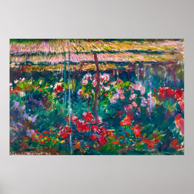 Póster Claude Monet, Peony Garden, 1887 (Frente)