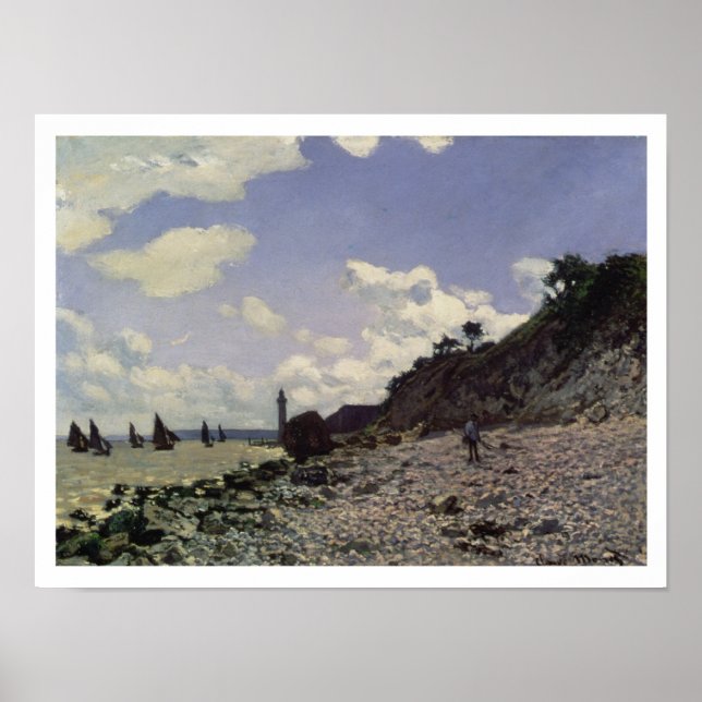 Póster Claude Monet | Playa de Honfleur, 1864 (Frente)